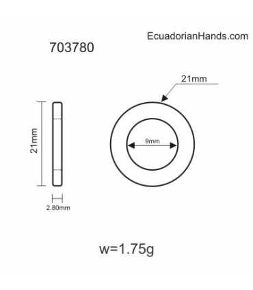 Rueda 22mm Abalorios Tagua (25 unidades) 