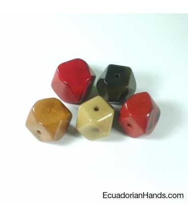 Diamond 14c 21x20mm Tagua Bead (720 units) PREMIUM