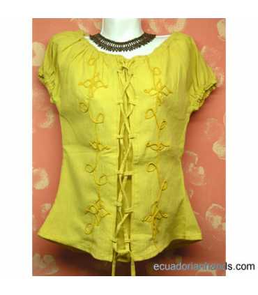 Blouse w/ Eyelets Hand Embroidered  100% Cotton