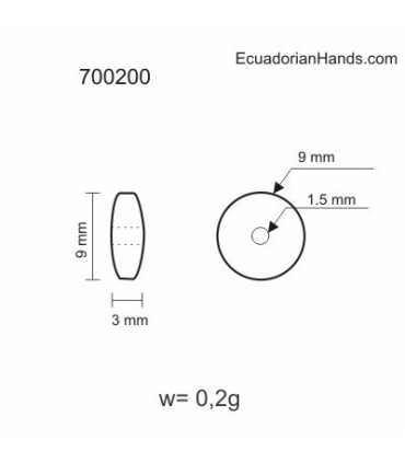 Cilindros A 9mm Abalorios Tagua (200 unids)