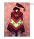 Womens wool Poncho with Long Pointy Hood  Hood HandWoven