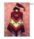 Womens wool Poncho with Long Pointy Hood  Hood HandWoven