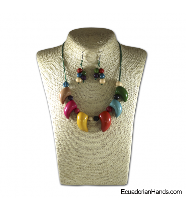 Necklace & Earrings | Wholesale Tagua Jewelry Handmade EcoIvory - JC001-M3