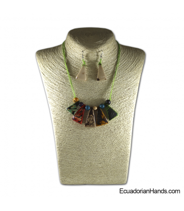 Set Necklace & Earrings | Wholesale Tagua Jewelry Handmade EcoIvory - JC001-M6