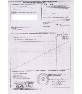 Origin Certificate
