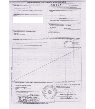 Origin Certificate