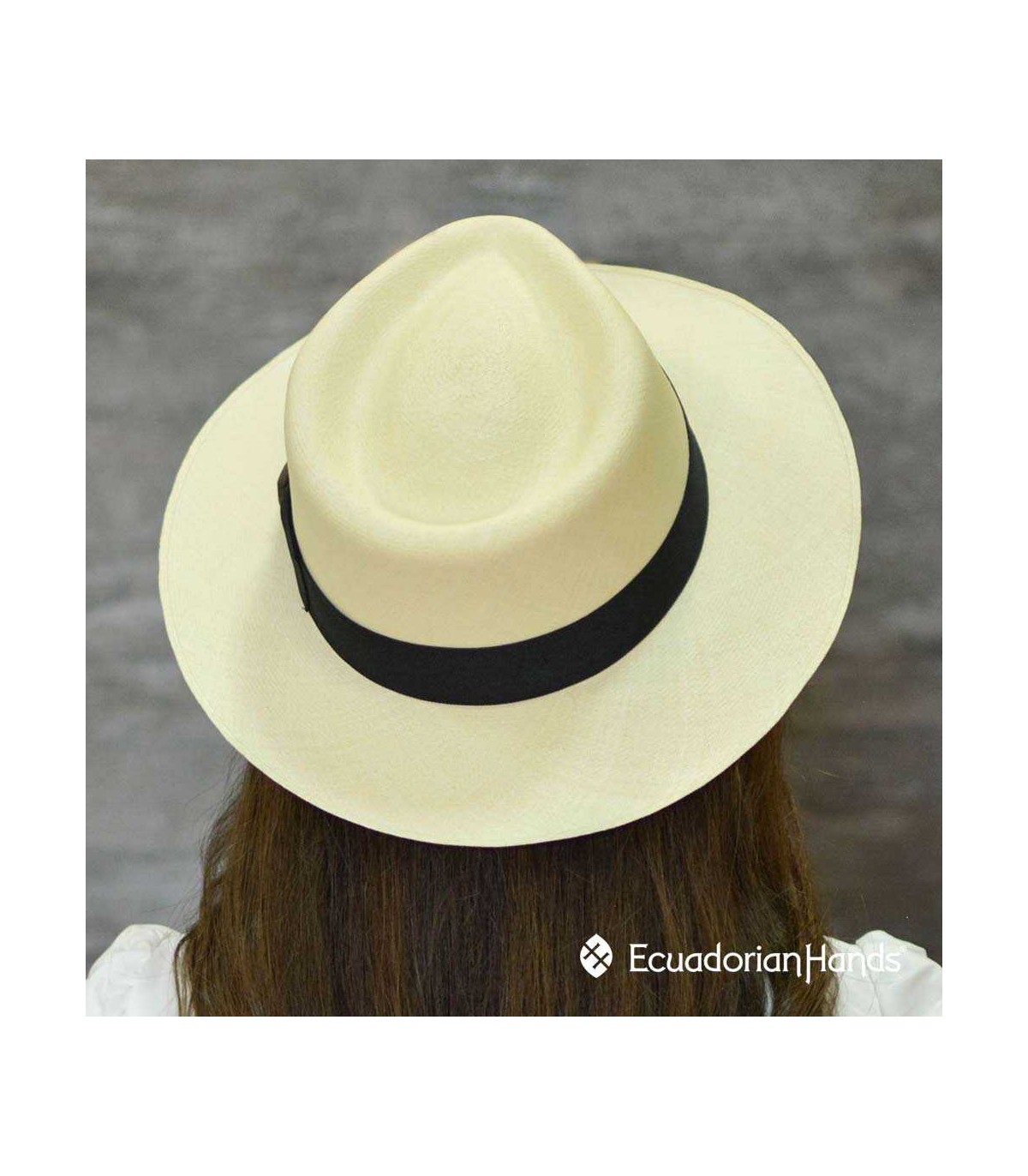 Cappello Panama Autentico Classico Fedora Tessuto A Mano In Ecuador Classic Fedora Natural Color Gift Box - Foto 7