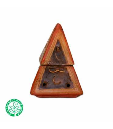 Pyramid Cone Incense Burner Brown