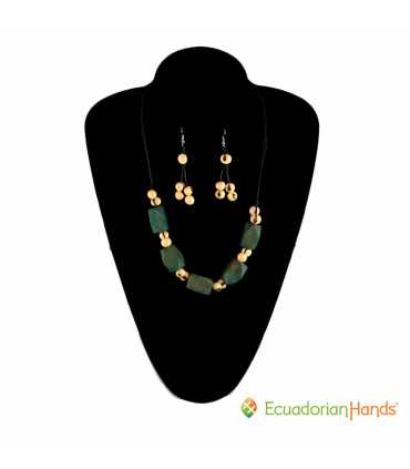 Conjunto Collar y Aretes (SURTIDOS) Venta al por mayor de Bisutería de Tagua hecha a mano - JC001