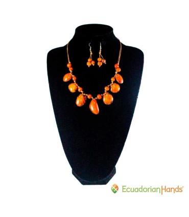 Conjunto Collar y Aretes - Bisutería de Tagua | EcuadorianHands