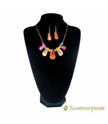 Conjunto Collar y Aretes (SURTIDOS) Venta al por mayor de Bisutería de Tagua hecha a mano - JC001