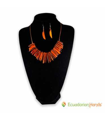 Conjunto Collar y Aretes (SURTIDOS) Venta al por mayor de Bisutería de Tagua hecha a mano - JC001