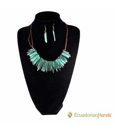 Conjunto Collar y Aretes (SURTIDOS) Venta al por mayor de Bisutería de Tagua hecha a mano - JC001