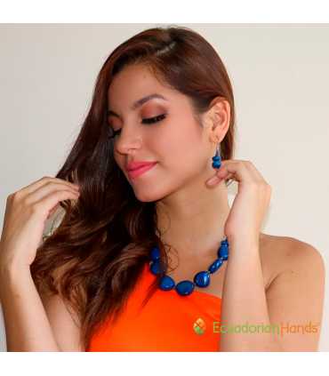 Conjunto Collar y Aretes (SURTIDOS) Venta al por mayor de Bisutería de Tagua hecha a mano - JC001