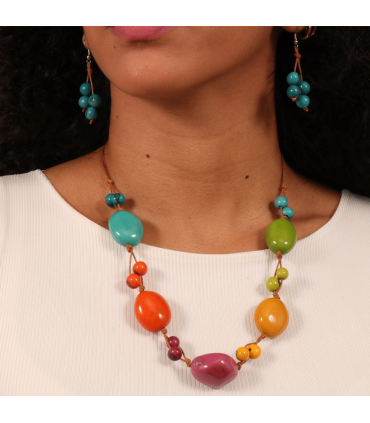 Conjunto Collar y Aretes (SURTIDOS) Venta al por mayor de Bisutería de Tagua hecha a mano - JC001