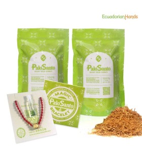 2 Palo Santo Incense Powder Bag 125g + 1 FREE Good Vibes Bracelet | EcuadorianHands