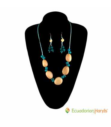 ENVIOS GRATIS Conjunto Collar y Aretes (SURTIDOS) Venta al por mayor de Bisutería de Tagua hecha a mano - JC001