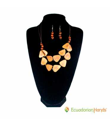 ENVIO GRATIS Conjunto Collar y Aretes (SURTIDOS) Venta al por mayor de Bisutería de Tagua hecha a mano - JC002