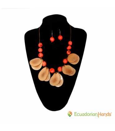 ENVIO GRATIS Conjunto Collar y Aretes (SURTIDOS) Venta al por mayor de Bisutería de Tagua hecha a mano - JC002