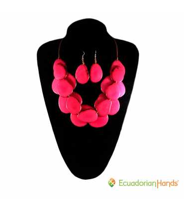 ENVIO GRATIS Conjunto Collar y Aretes (SURTIDOS) Venta al por mayor de Bisutería de Tagua hecha a mano - JC003