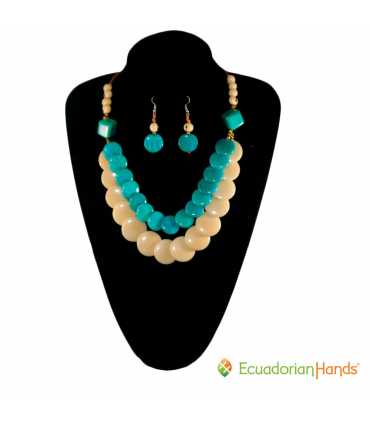 FREE SHIPPING Set Necklace & Earrings (ASSORTED) - Jc003 | Wholesale Tagua Jewelry Handmade EcoIvory