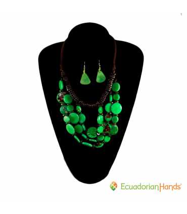 ENVIO GRATIS Conjunto Collar y Aretes (SURTIDOS) Venta al por mayor de Bisutería de Tagua hecha a mano - JC003