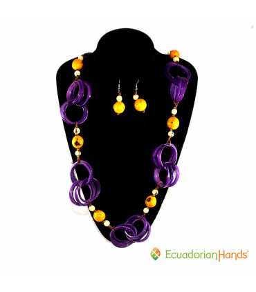 ENVIO GRATIS Conjunto Collar y Aretes (SURTIDOS) Venta al por mayor de Bisutería de Tagua hecha a mano - JC003