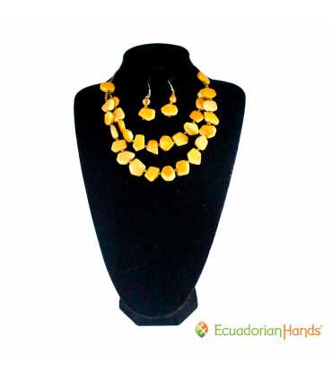 ENVIO GRATIS Conjunto Collar y Aretes (SURTIDOS) Venta al por mayor de Bisutería de Tagua hecha a mano - JC003