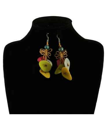 ENVIO GRATIS Aretes de Tagua - Bisutería al por mayor Hecha a Mano marfil vegetal jc005