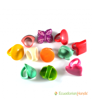 FREE SHIPPING Tagua Rings (ASSORTED) - jc006 | Wholesale Tagua Jewelry Handmade EcoIvory