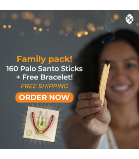 FREE SHIPPING 160 Palo Santo Incense Sticks, Bursera Graveolens (1). Get FREE 1 Good Vibes Red Bracelet | EcuadorianHands
