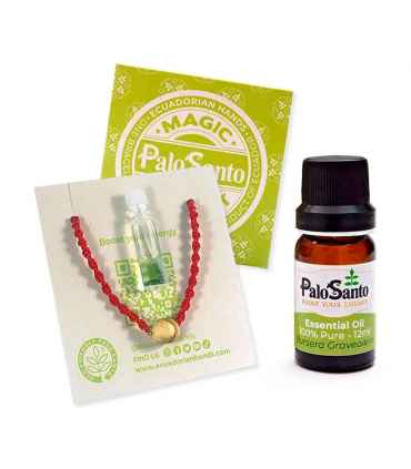 FREE SHIPPING Palo Santo Essential Oil 100% Pure. 12ml. + FREE Good Vibes Red Bracelet. (z3)