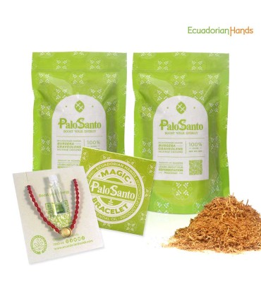 FREE SHIPPING 2 Palo Santo Incense Powder Bag 125g + 1 FREE Good Vibes Bracelet | EcuadorianHands
