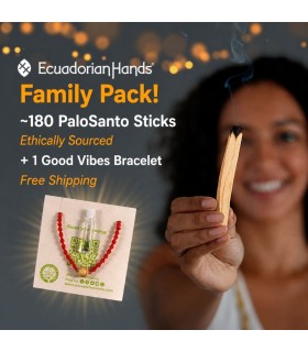 Tablitas de incienso Palo Santo – De origen ético | ~180 tablitas + Pulsera de buenas vibras | Envío gratis (z1z3)