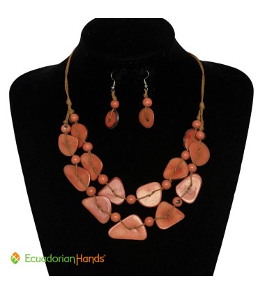 Conjunto Collar y Aretes - Bisutería de Tagua | EcuadorianHands