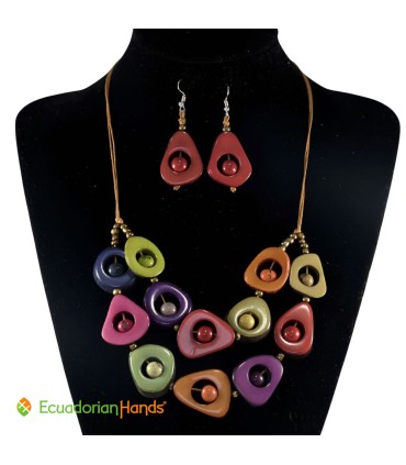 Conjunto Collar y Aretes - Bisutería de Tagua | EcuadorianHands