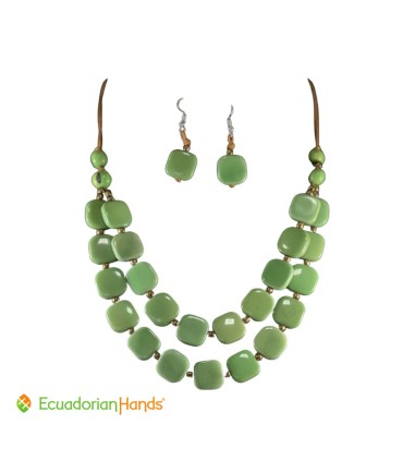 Conjunto Collar y Aretes - Bisutería de Tagua | EcuadorianHands