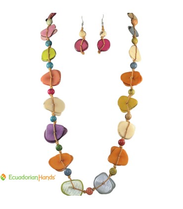 Conjunto Collar y Aretes - Bisutería de Tagua | EcuadorianHands