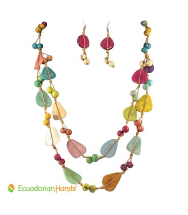 Conjunto Collar y Aretes - Bisutería de Tagua | EcuadorianHands