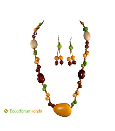 Conjunto Collar y Aretes - Bisutería de Tagua | EcuadorianHands