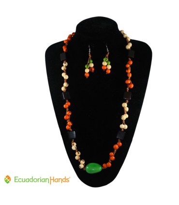 Conjunto Collar y Aretes - Bisutería de Tagua | EcuadorianHands