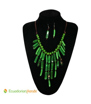 Conjunto Collar y Aretes - Bisutería de Tagua | EcuadorianHands
