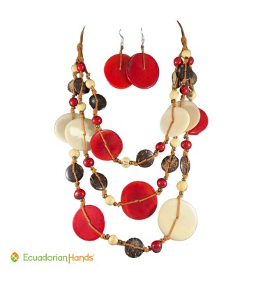 Set Necklace & Earrings - Wholesale Tagua Jewelry | EcuadorianHands