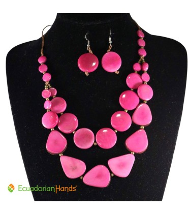 Conjunto Collar y Aretes - Bisutería de Tagua | EcuadorianHands