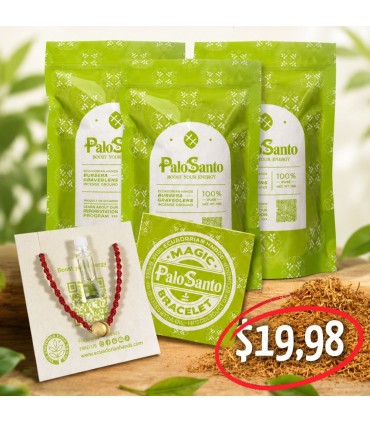 Palo Santo Promo: 3x Powder + Bracelet with Essential Oil | EcuadorianHands