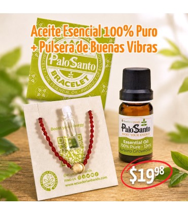 Aceite Esencial de Palo Santo 12 ml | Origen Ético + Pulsera de Obsequio