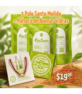 Palo Santo Promo: 3x Powder + Bracelet with Essential Oil | EcuadorianHands
