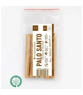 6 tablitas palosanto, ziploc 15x15cm, con etiqueta