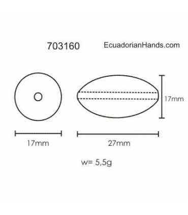 Egg 27x17mm Tagua Bugle Bead (8 unit)