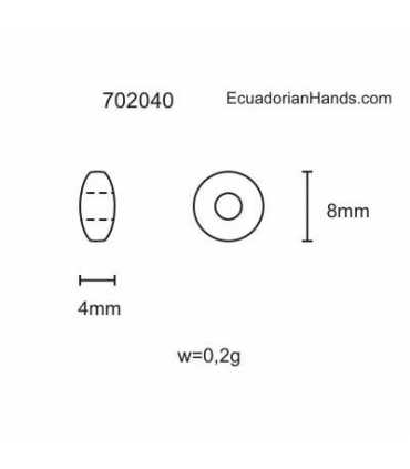 Lentejas 8mm Hg Abalorios Tagua (200 unidades) 